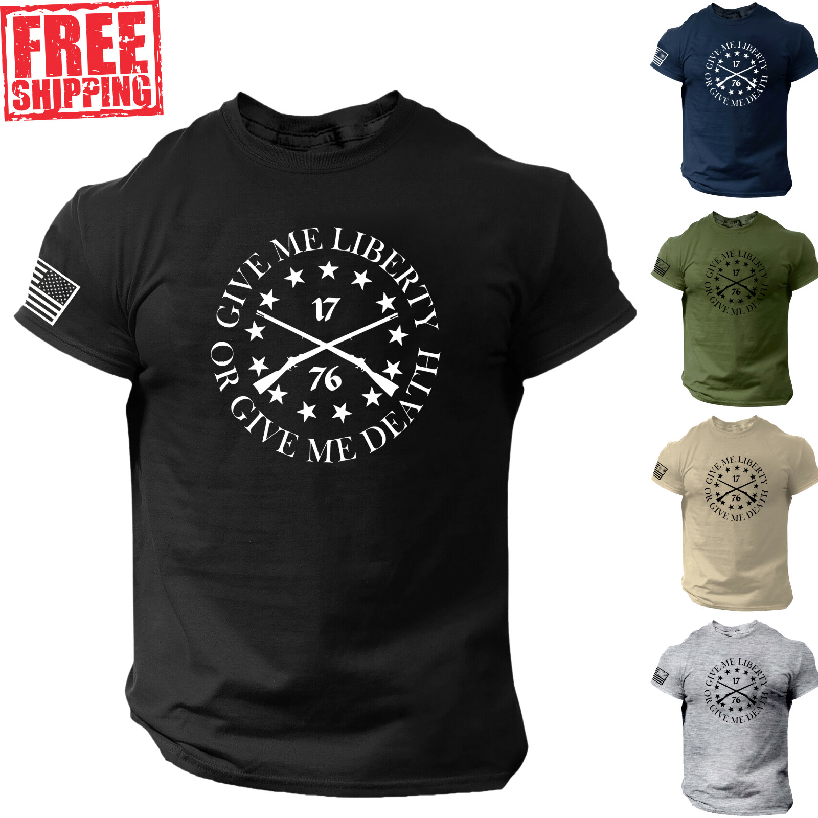 Liberty Or Death 1776 T Shirt, American, Patriotic, Veteran, USA, America, 2A