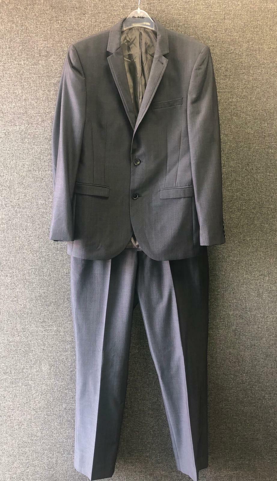 Next Wool Mix Textured Blue Suit 38S TD016 MM 05