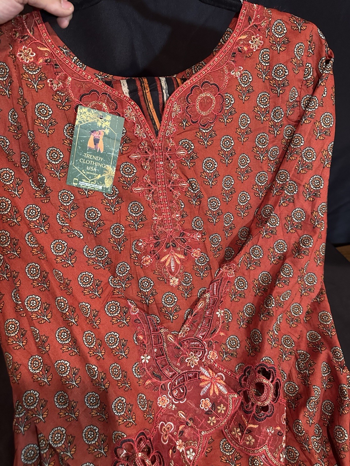 Bin Saeed Lawn Cotton 3 Pc Suit-premium Cut Work Emb- Aline Style-M & L – $44