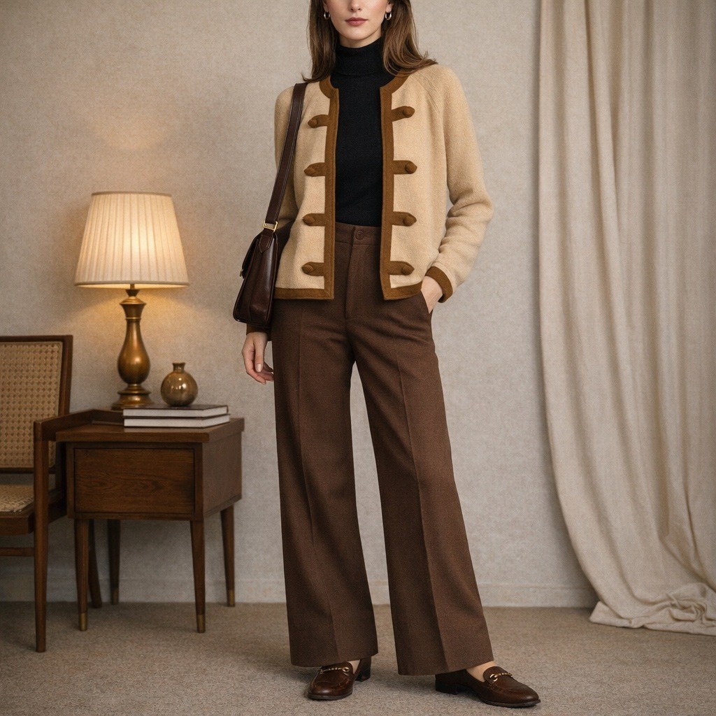 Vintage Full Fashioned Camel Hair Cardigan Womens S 36 Tan Brown Preppy