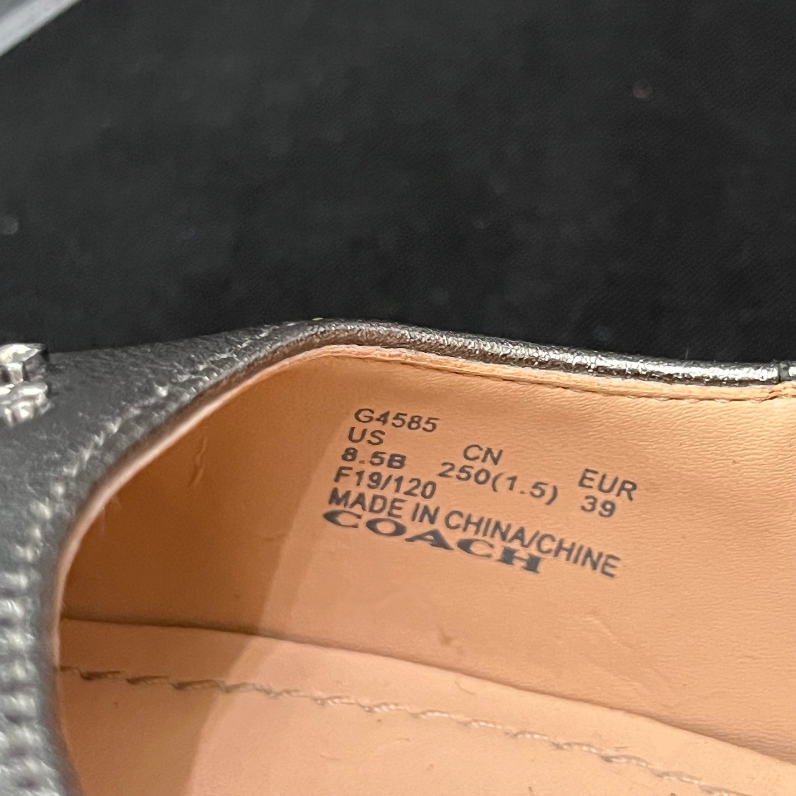 Coach Waverly Gunmetal Metallic Leather Pointed Toe Pumps G4585 Womens 8.5B