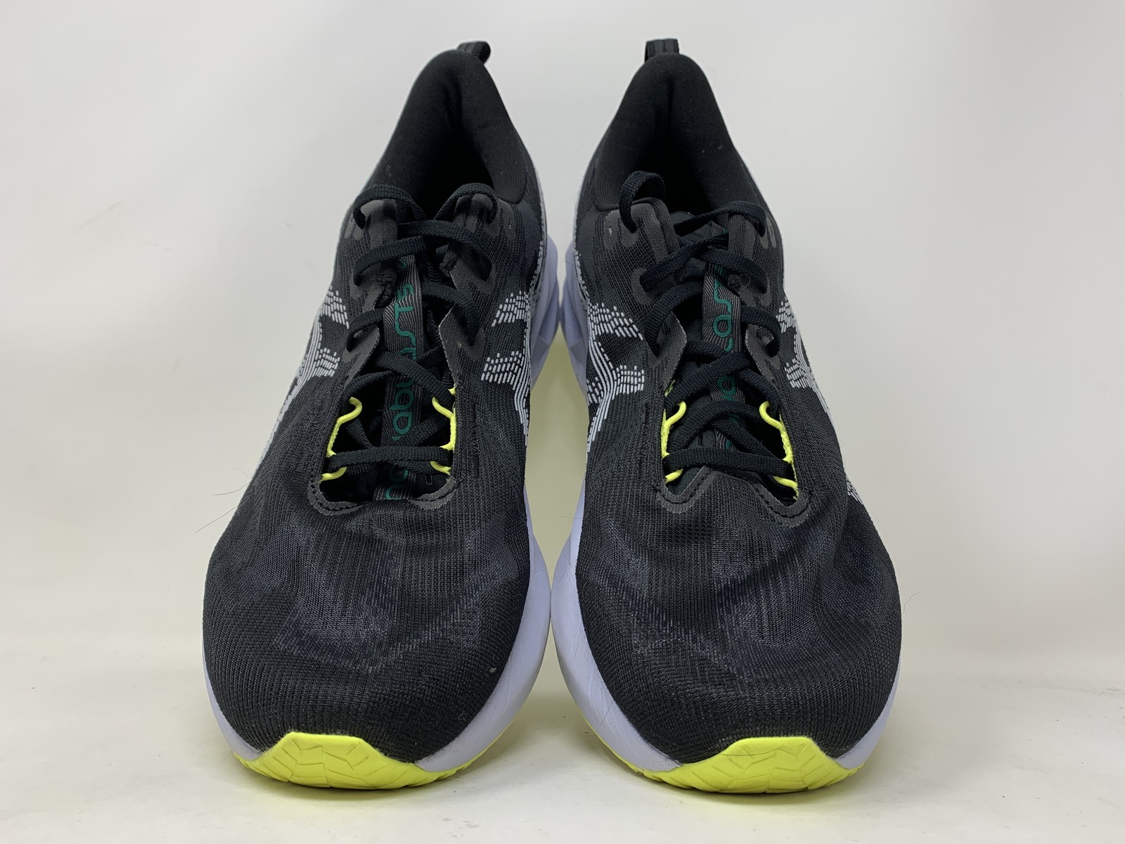 Men’s Asics Novablast 5, Black/Blue Fade, 13 D Medium US