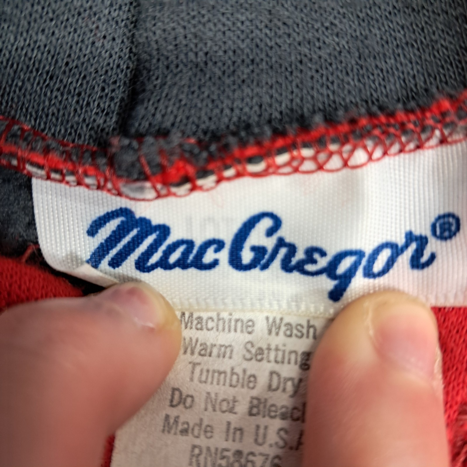 Vintage Mac Gregor Men’s 1/4 Button Up Hoodie Red X-Large