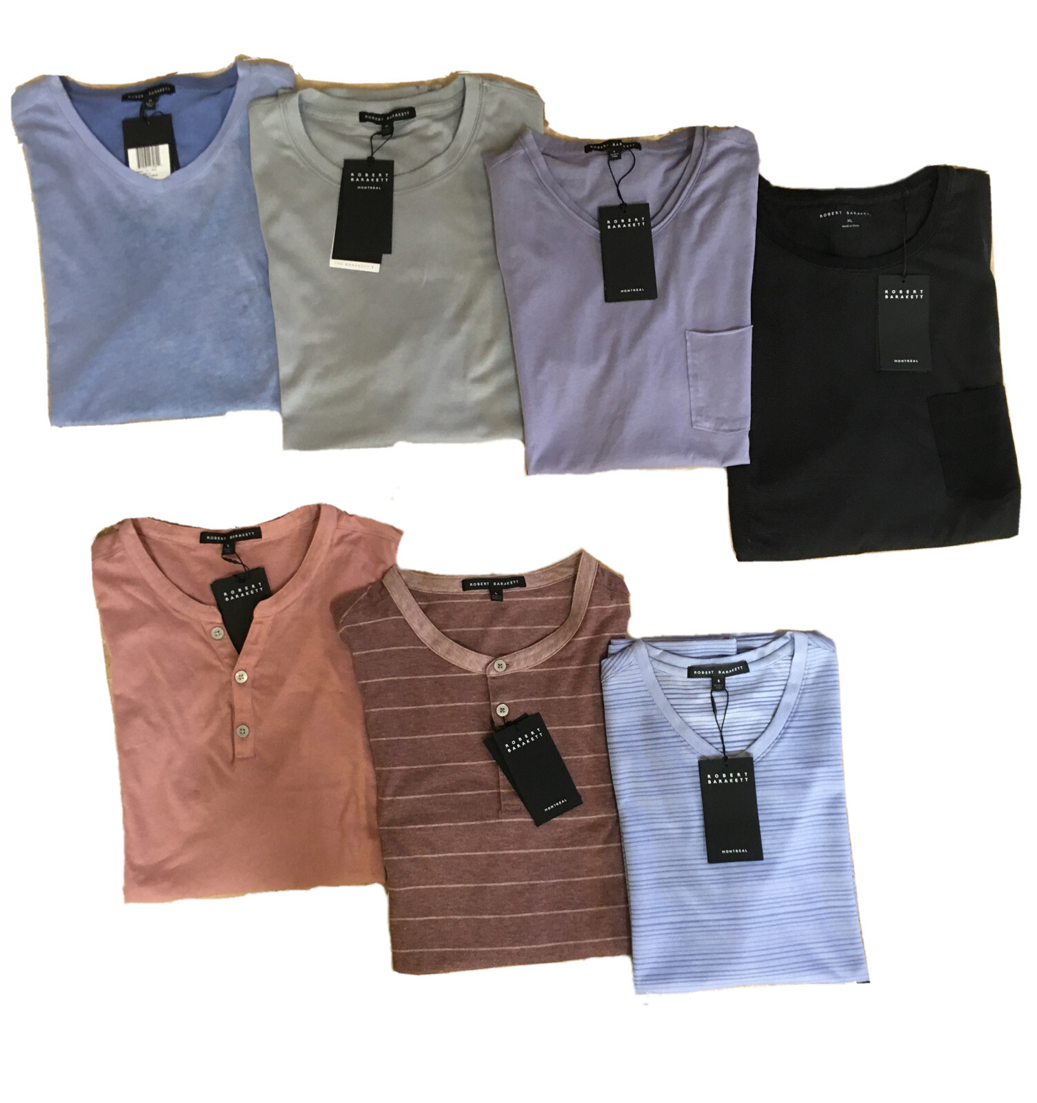 ROBERT BARAKETT Montreal Pima Cotton, Cotton, or Cotton BLND T-shirts; Crew/V-NK