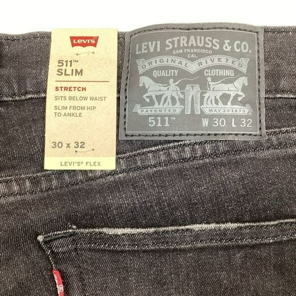 NWT Levi’s Flex 511 Slim Jeans Mens 30 Black
