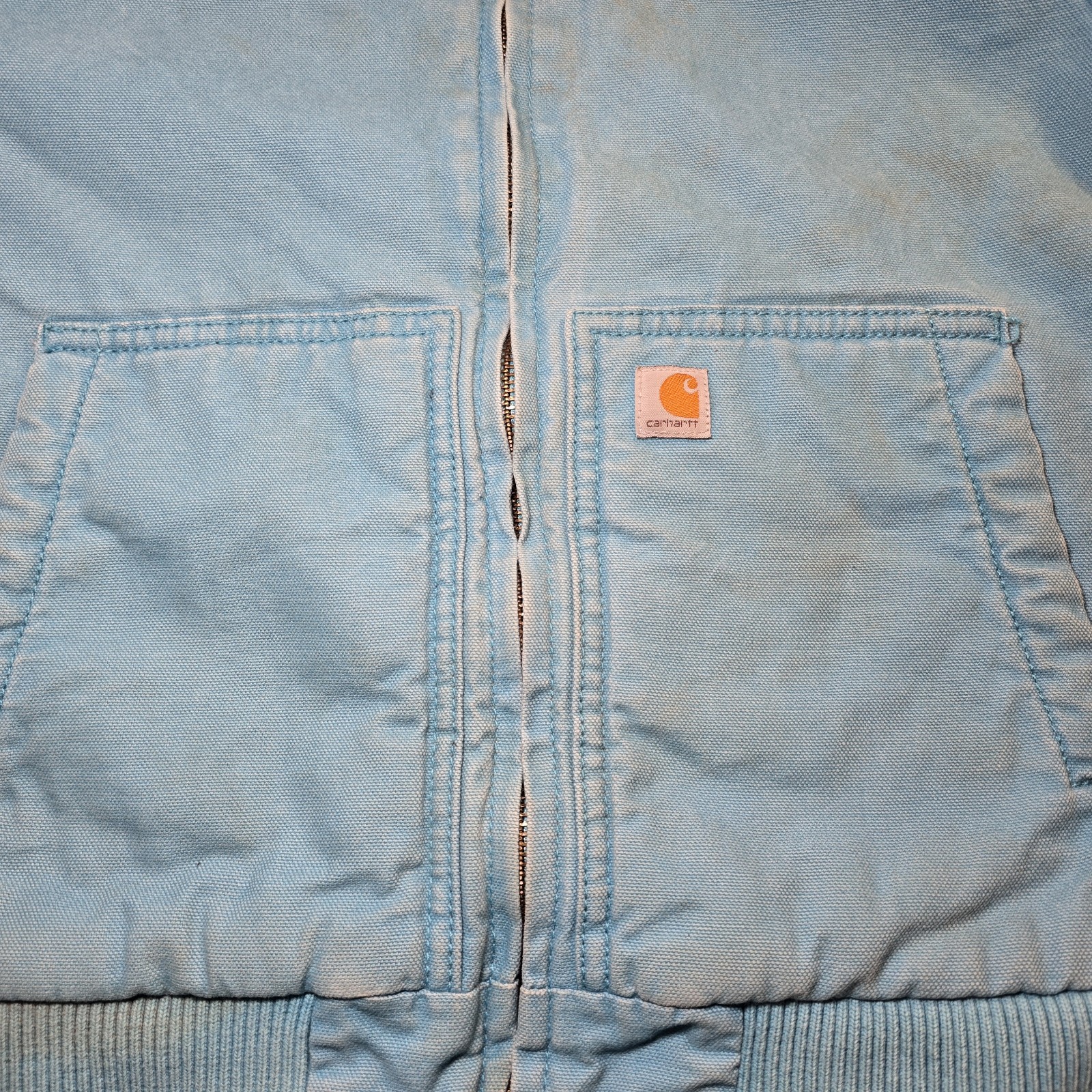 Carhartt Kids S 7/8 Sherpa Lined Sierra Jacket Blue Jul 2020 CP9564 Distressed