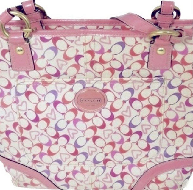 Rare vintage COACH Chelsea signature waverly hearts tote shoulder bag