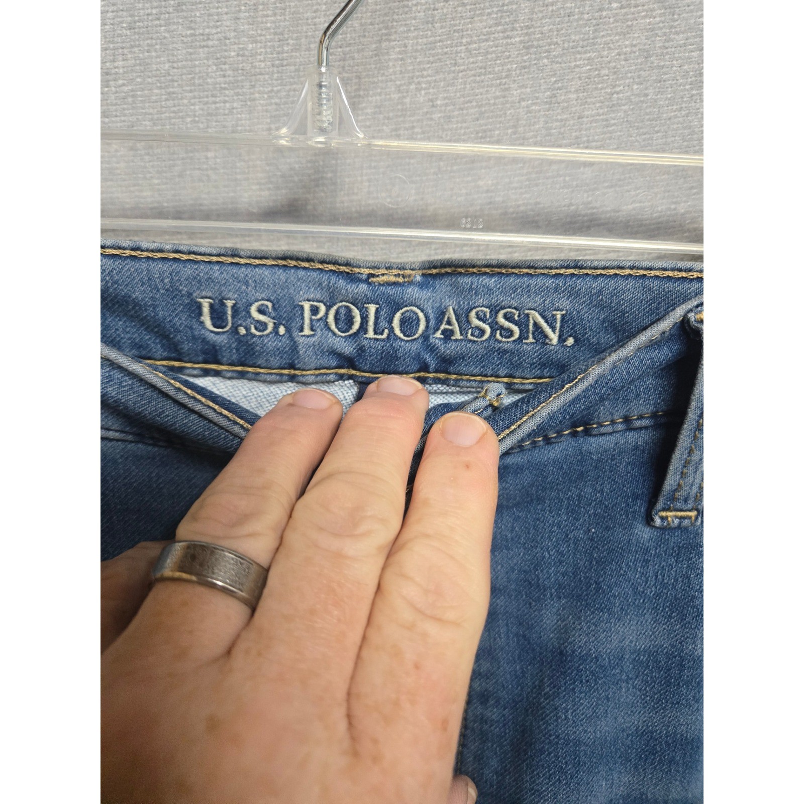 US Polo Assn Denim Co Mens Straight Leg Jeans Medium Wash Blue W38 L30