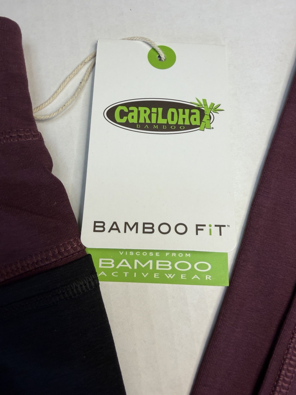 Cariloha Bamboo Fit Mid Rise Leggings Maroon Black Moisture Wicking S