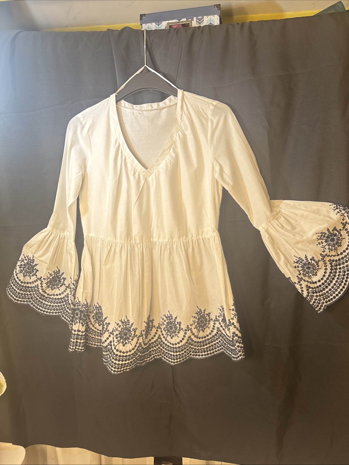 Myra Bag XL Beautifully Embroidered Sleeves & Bottom Shirt