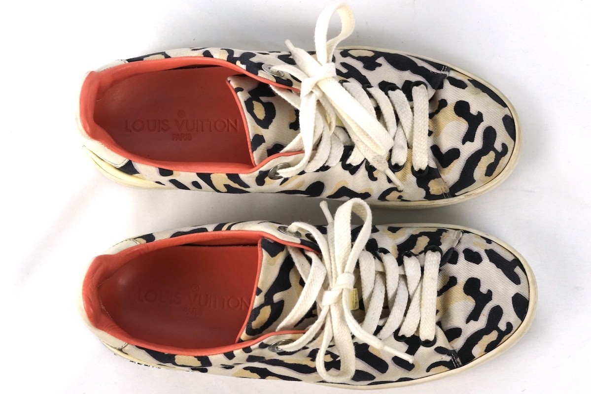 LOUIS VUITTON Frontrow Sneakers Leopard Print Womens Size 35 (Approx. 22.5cm)