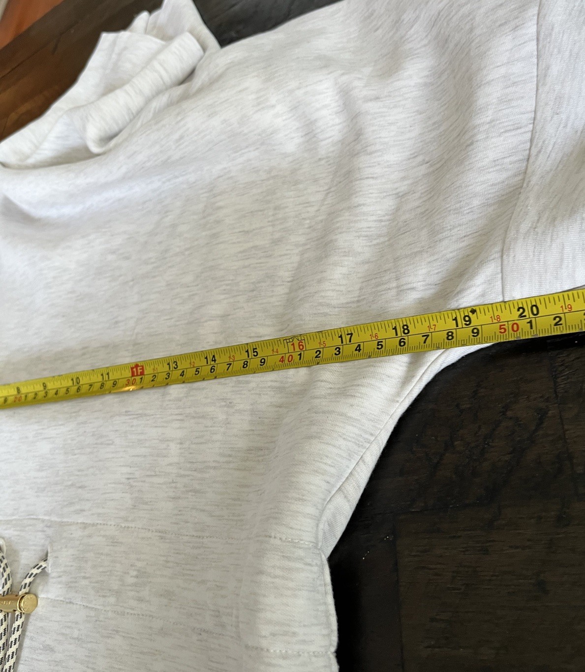 Varley Sz S Ethel DoubleSoft Clnch Waist Sweatshirt Light Gray