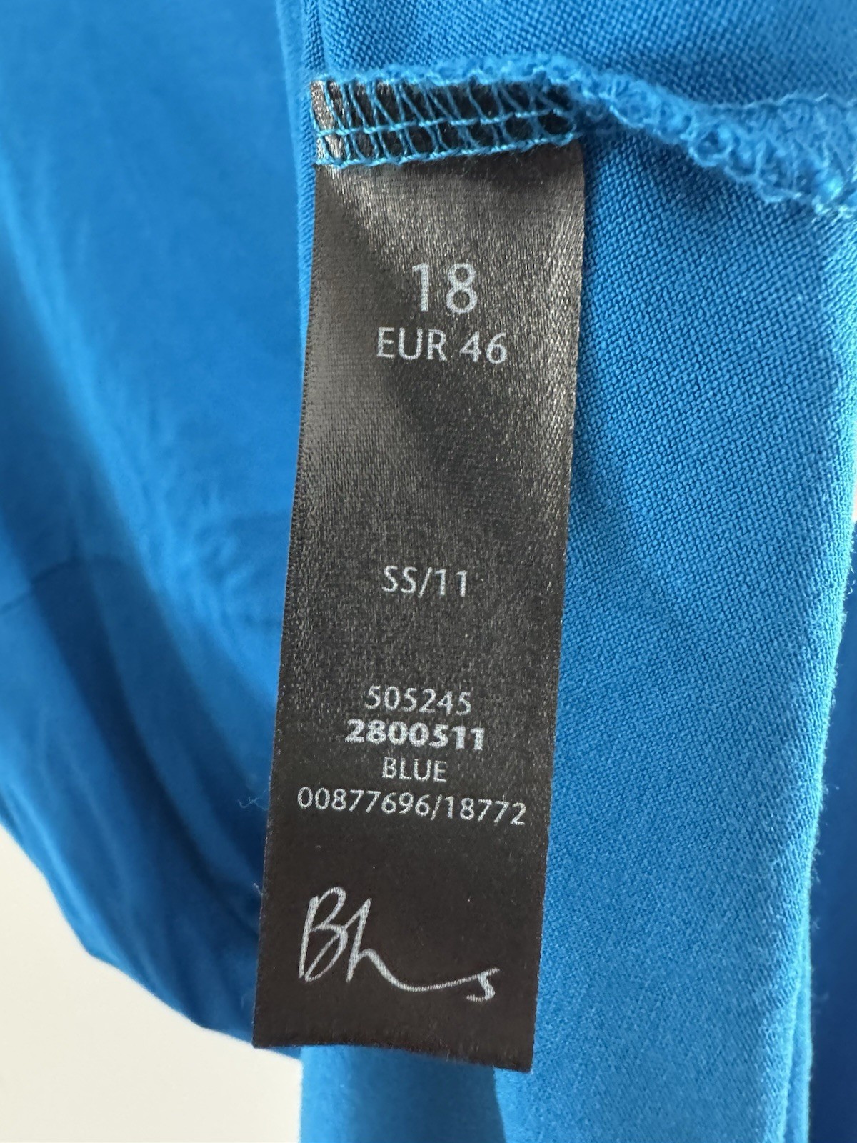 BHS Blue Maxi Dress UK 18 Sleeveless Wrap Twist Front Stretch Jersey Holiday