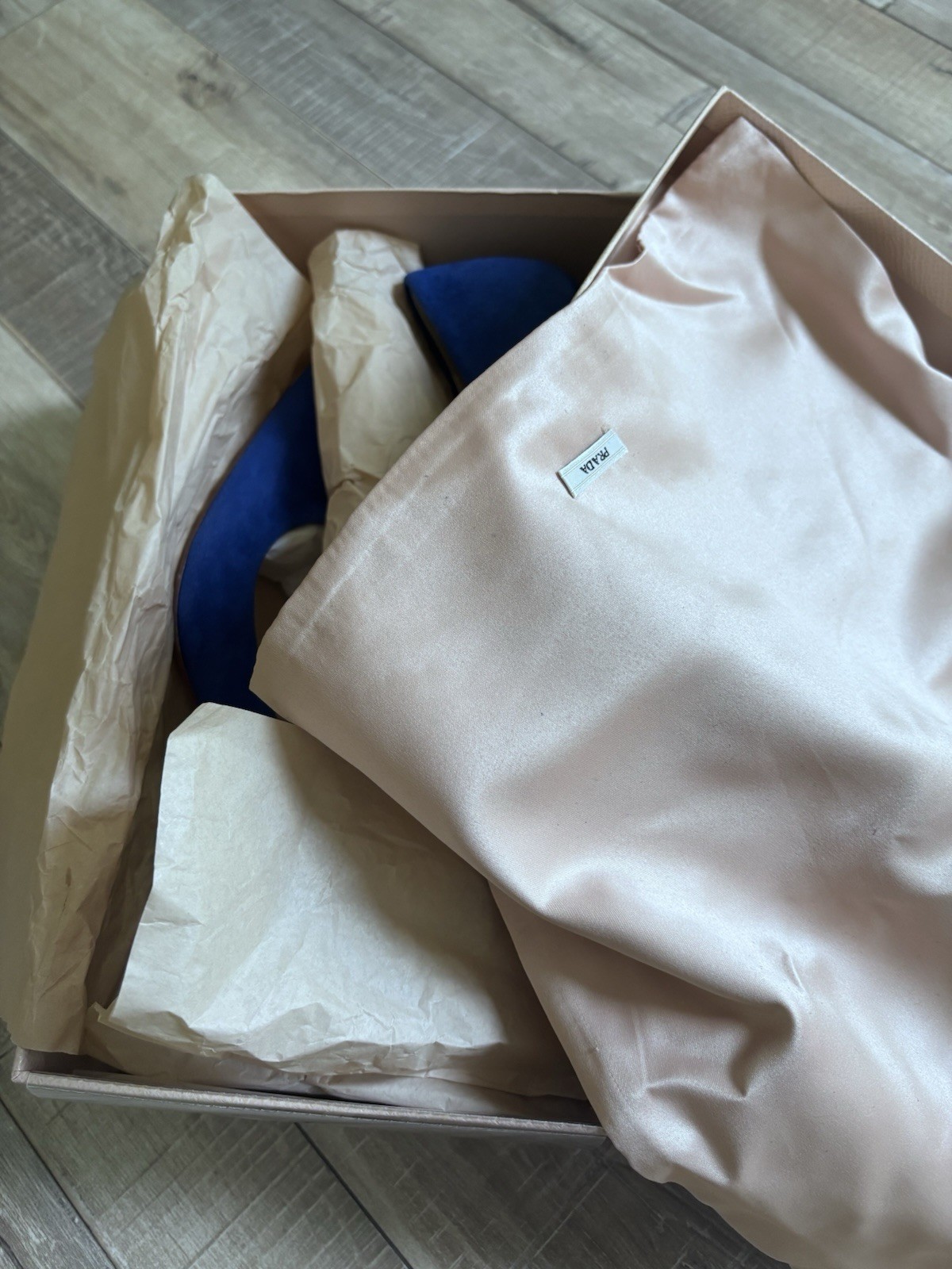 PRADA Kitten Heels Blue Suede Goatskin Size 35.5 NWT Calzature Donna