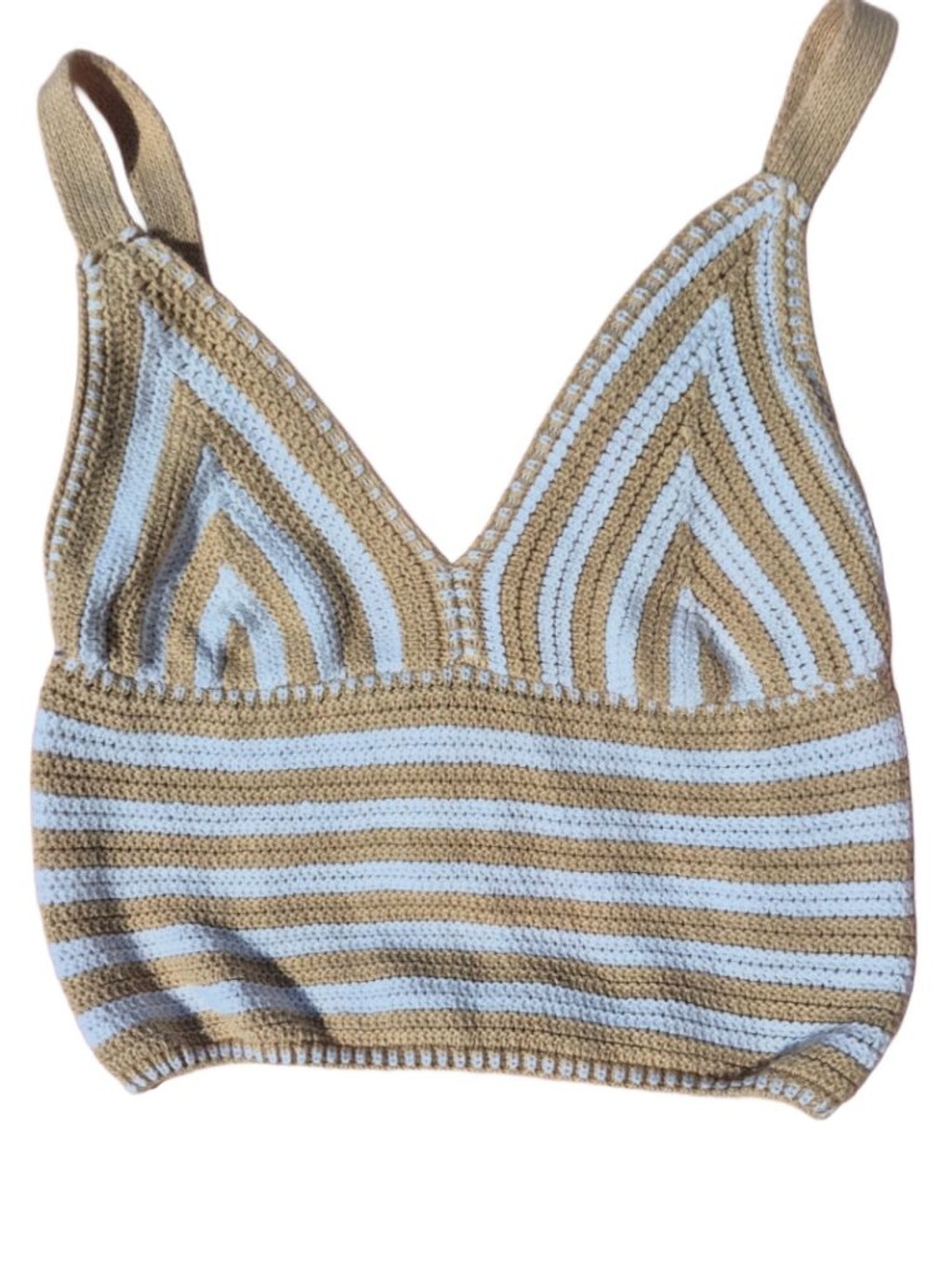 Willow and Wind Crochet Crop Top Neutral Junior Large Cottagecore Boho Festival
