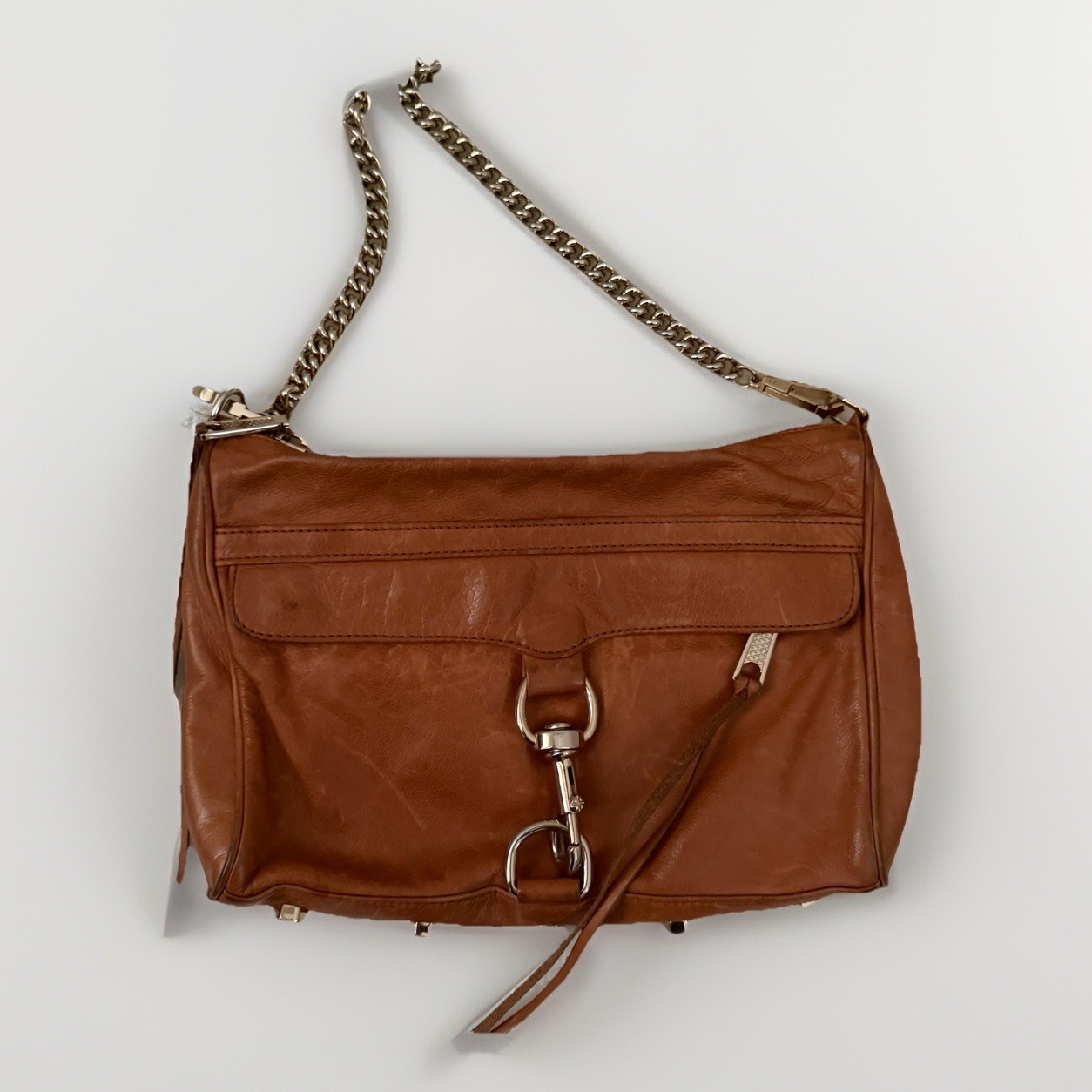 Rebecca Minkoff MAC Brown Leather Crossbody Bag with Gold Hardware 11″ X 8″