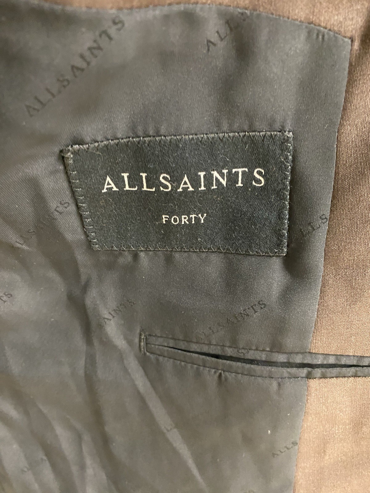 ALLSAINTS Men’s Wool Bland Cina Blazer Brown sz 40r