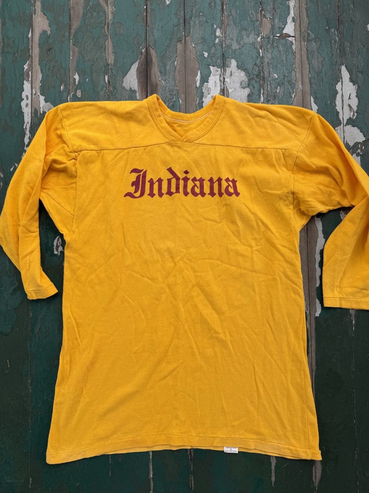 1970s-80s Russell Athletic All Cotton Football Shirt, Indiana University XL