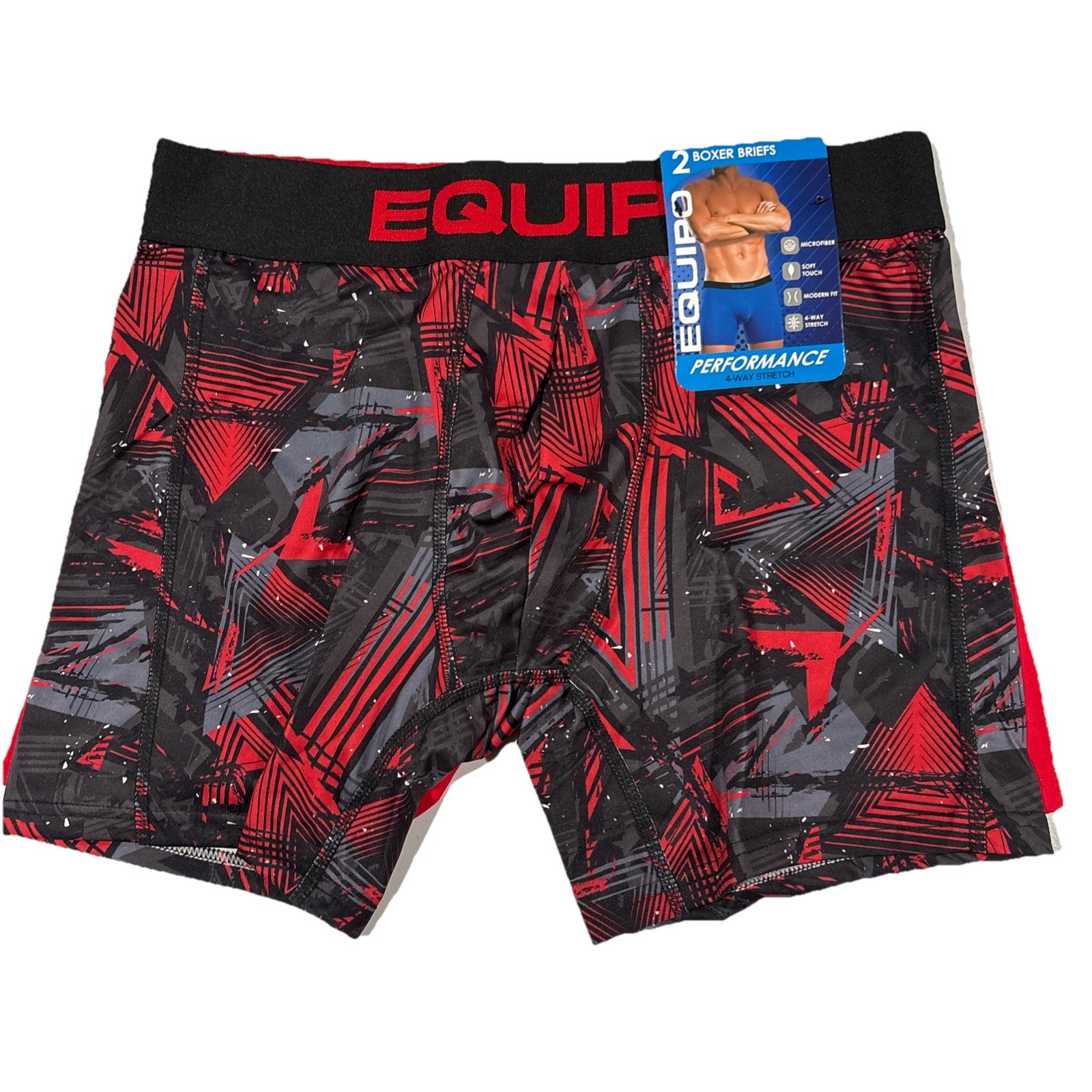 Men’s Equipo 2-pk. Boxer Briefs Size Medium Reds NWT
