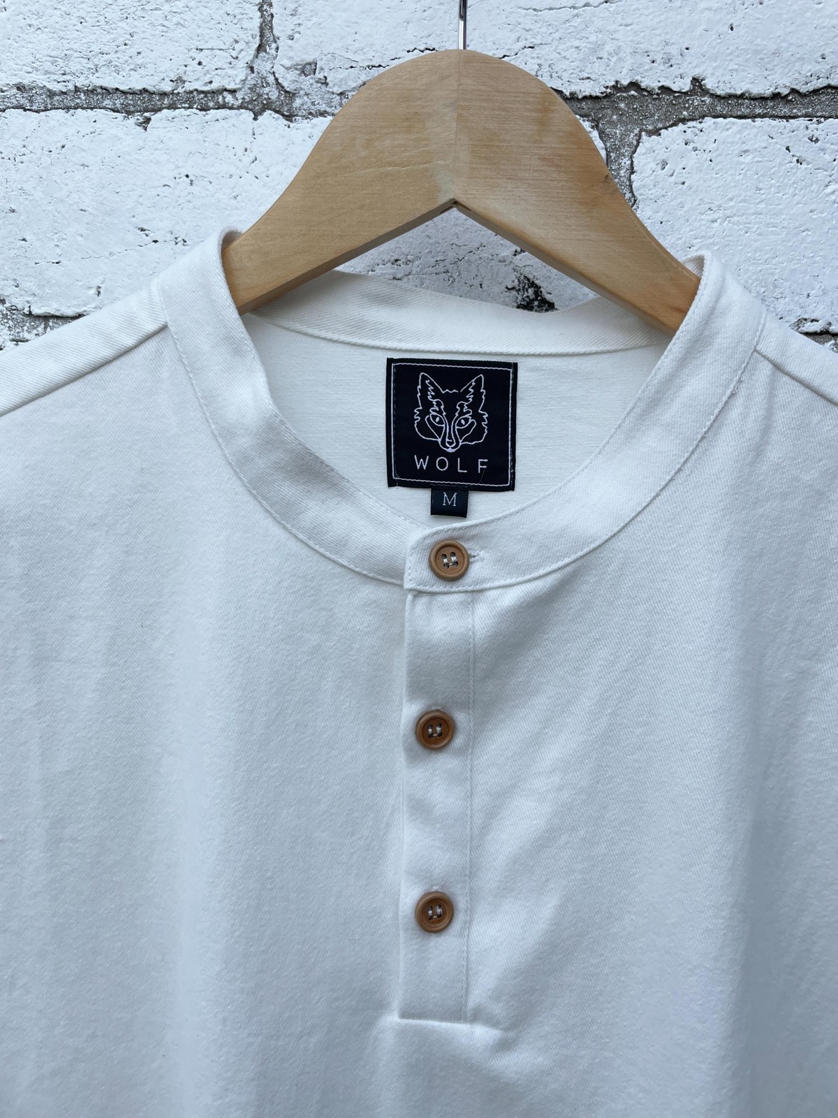Collarless Grandad Shirt Cotton Organic Smock Top – White – All Occasions