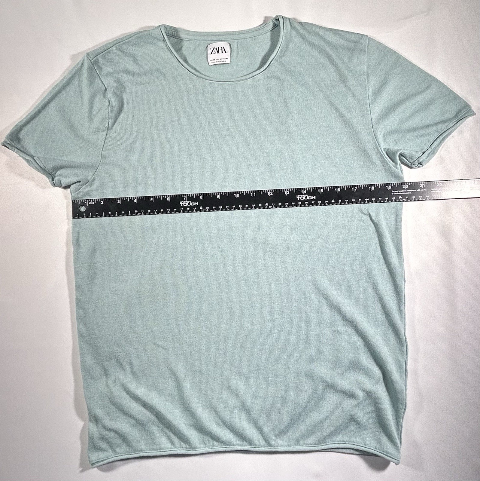 ZARA Mint Green Solid Round Neck Top Size M