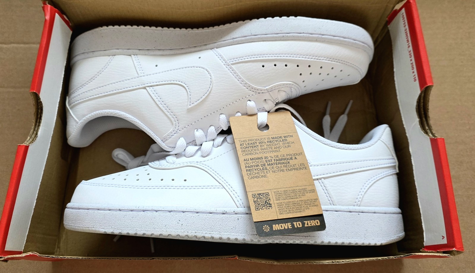 Nike Court Vision Low NN White Sneakers Shoes Size 9.5 WMNS Size 8 Men’s