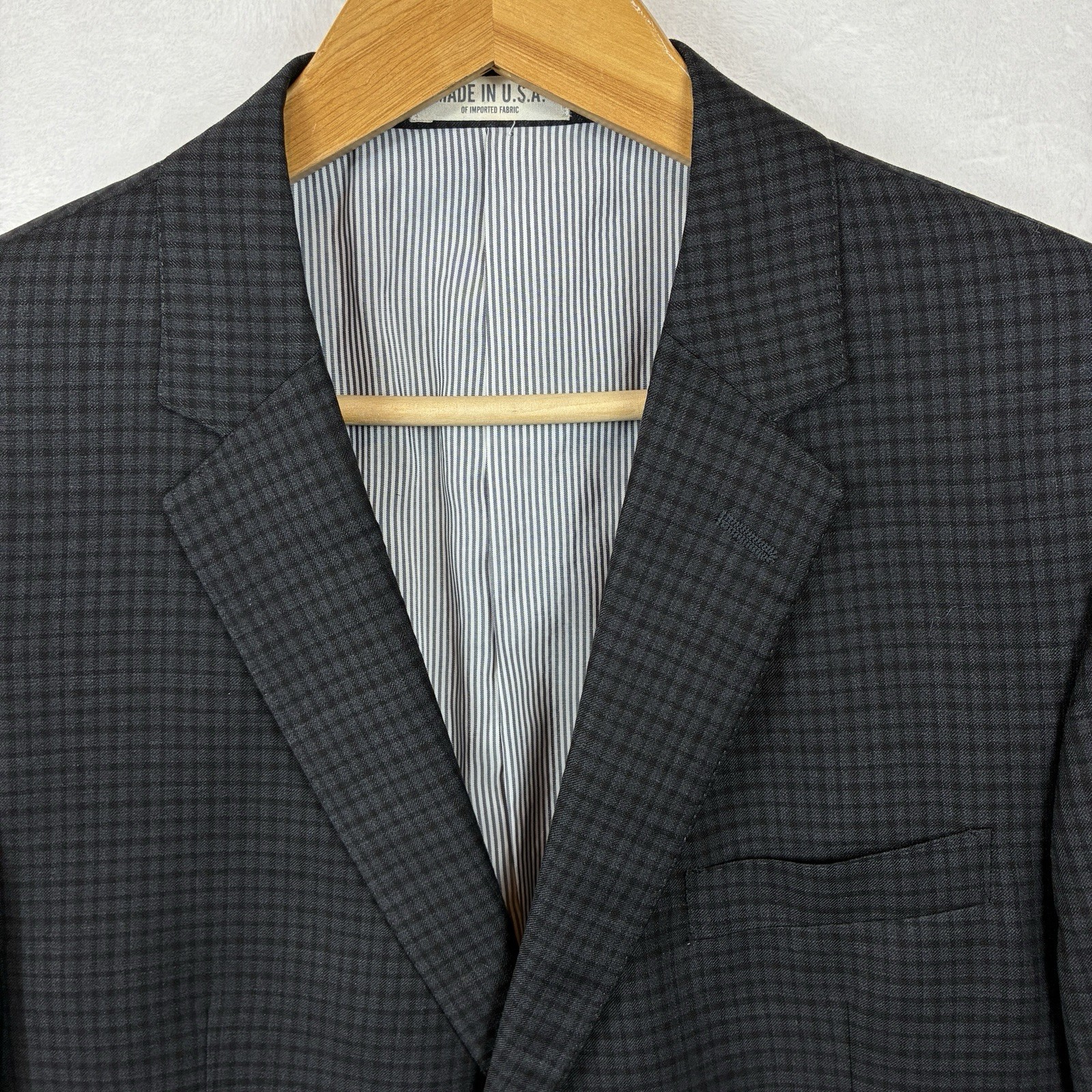 Todd Snyder Mayfair Fit Blazer 44R Charcoal Guncheck Wool USA Made Mens