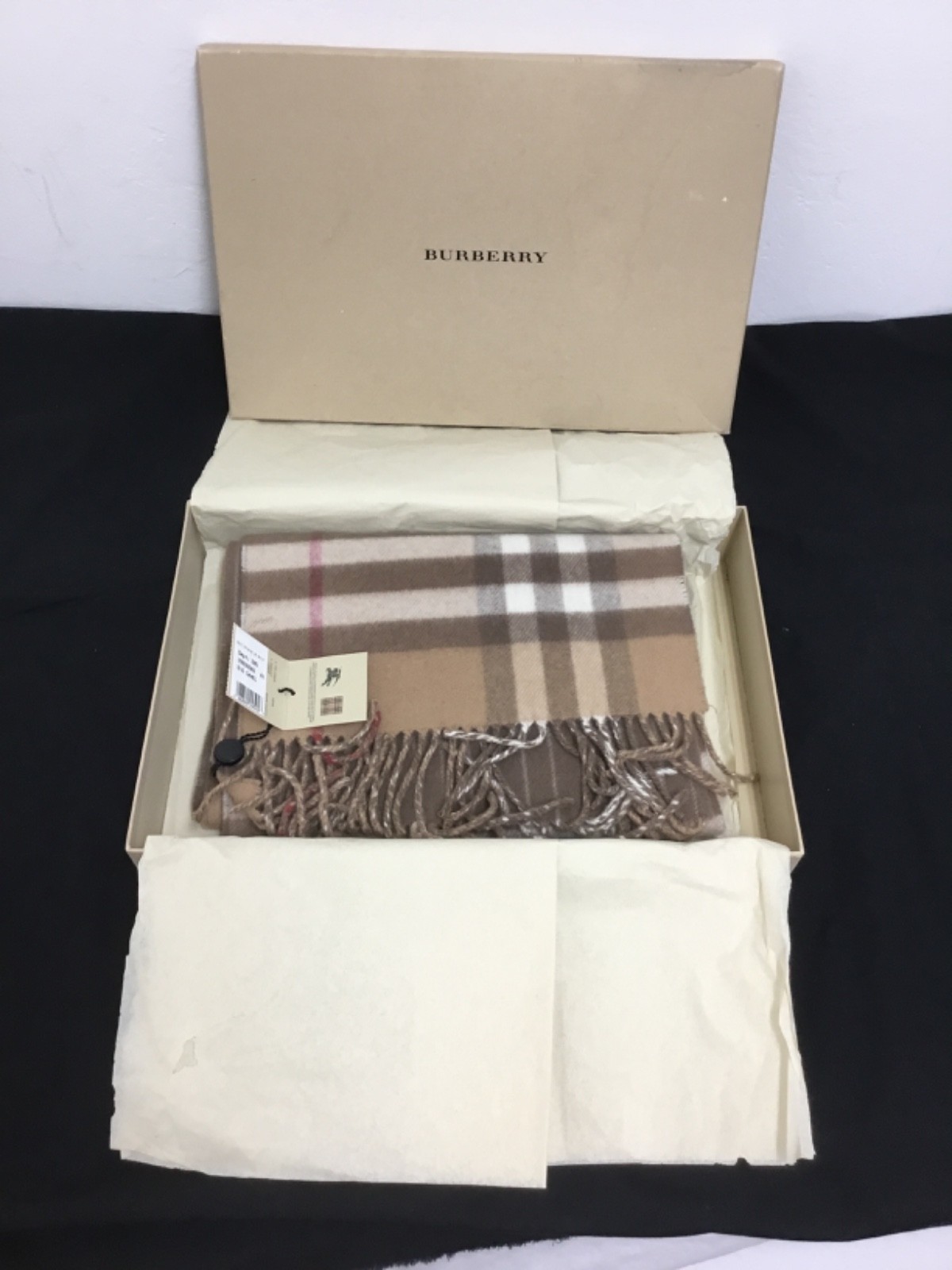 Burberry, Classic Giant Icon Check Cashmere Scarf, 64x 11.5 in, (SR675)