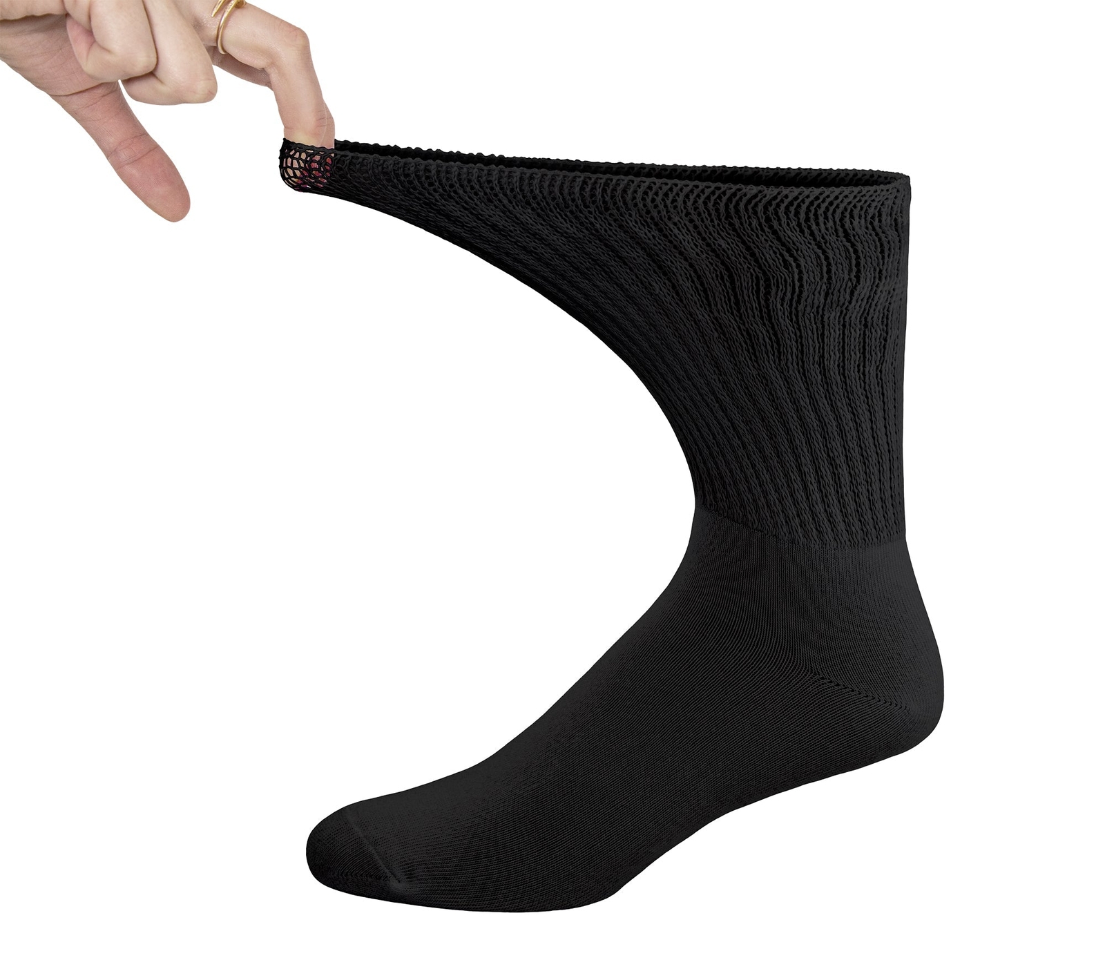 Thin Combed Cotton Diabetic Socks, Loose, Non-Binding Low-Crew Socks (Size 7-11)