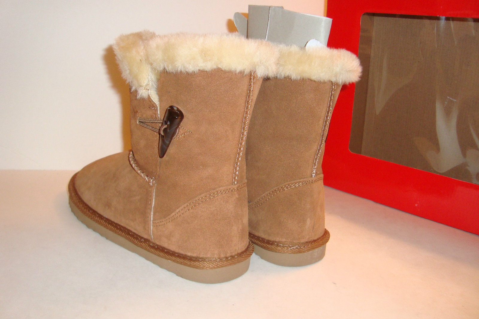 Style & Co Womens NWB Tinytan Chestnut Ankle Brown Leather Boots Shoes 7 M NEW