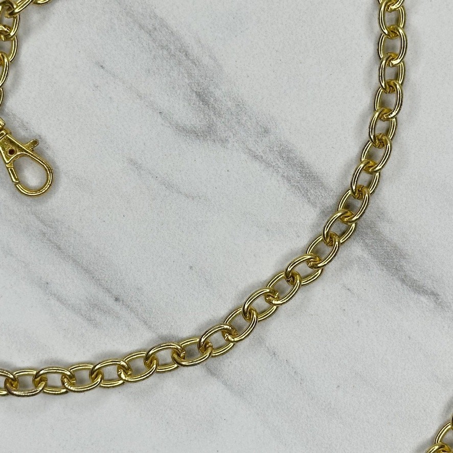 Crossbody Gold Tone Chain Link Purse Replacement Strap – 50″ Long