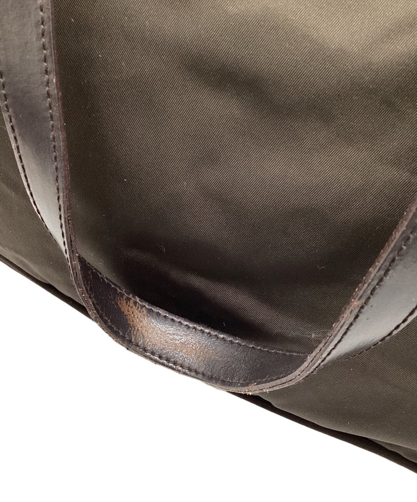 PRADA Briefcase Nylon Brown Mens Business Bag Zipper Woven Italy