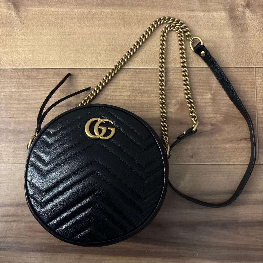 GUCCI GG Marmont Round Shoulder Bag Gift Present 0611b