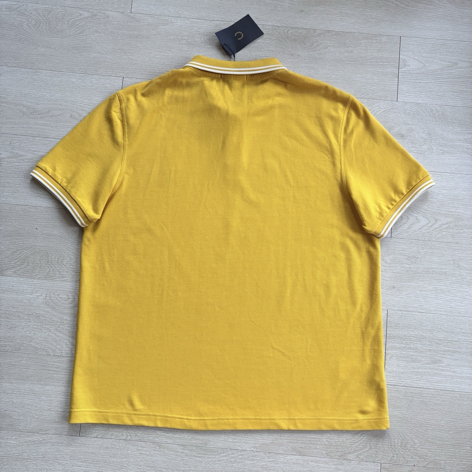 BNWT Fred Perry M3600 Short Sleeve Twin Tipped Polo Shirt Yellow Mens Size 2XL