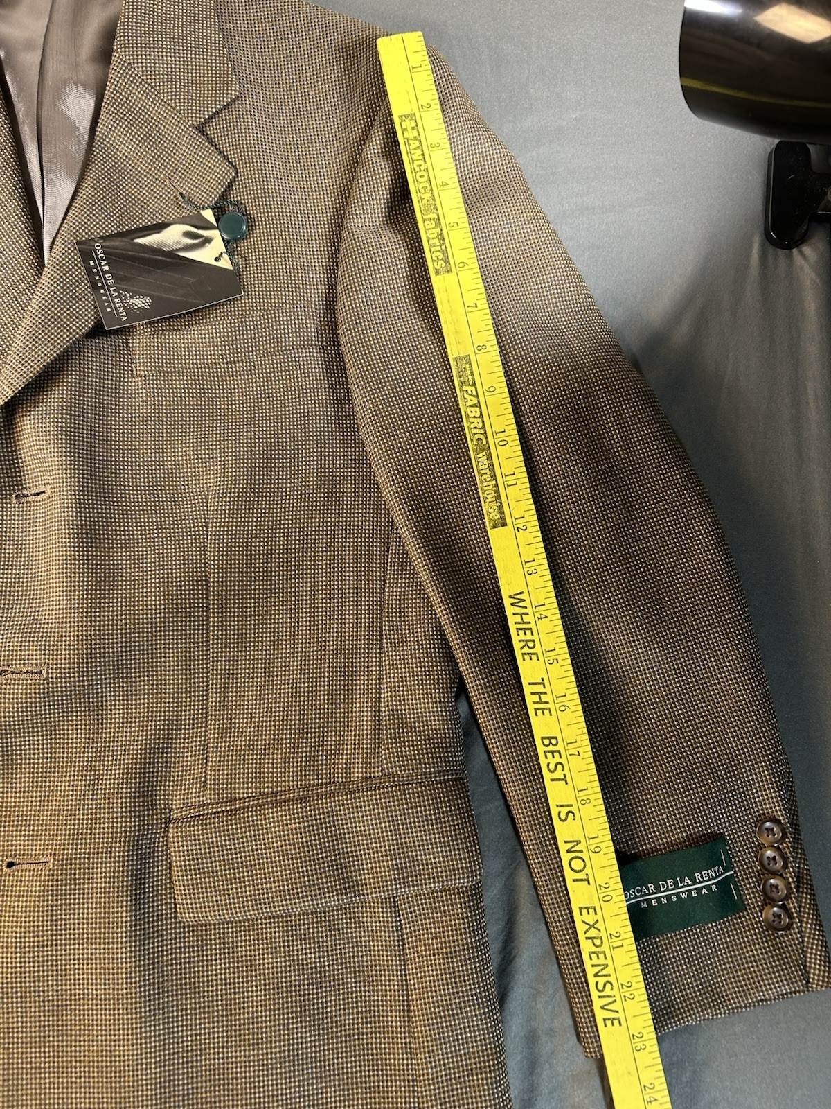 NWT Oscar De La Renta Men’s Sport Coat 100% Wool Brown Tweed 38S