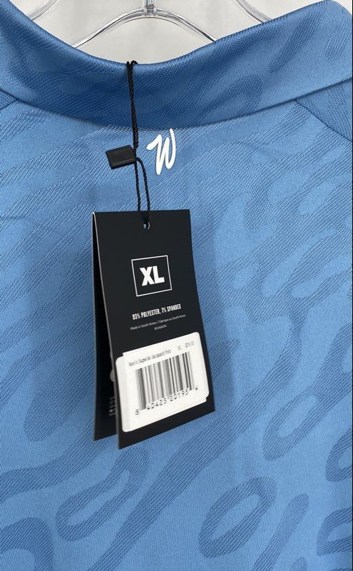 Waggle Mens Blue Short Sleeve Collared Logo Golf Polo Shirt Size XL
