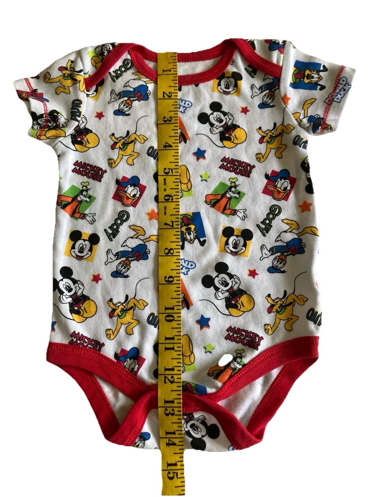 Disney Baby Size 3-6 Month One Piece Snap Close Mickey Donald Pluto