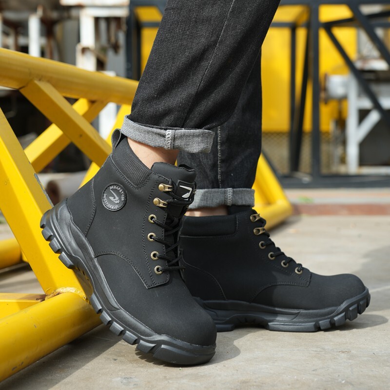 Waterproof Men’s Safety Work Boots Steel Toe Shoes Anti Impact And Anti-Puncture