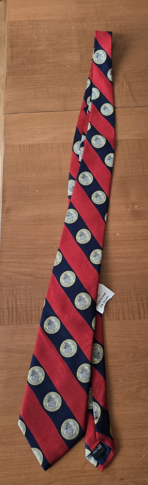 Clark University red & navy 100% silk tie new with tag