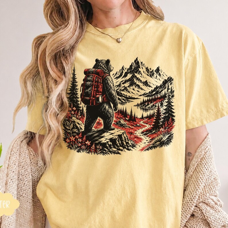 Bear Mountain Hiking Backpacking Comfort Tee Nature Outdoor Graphic