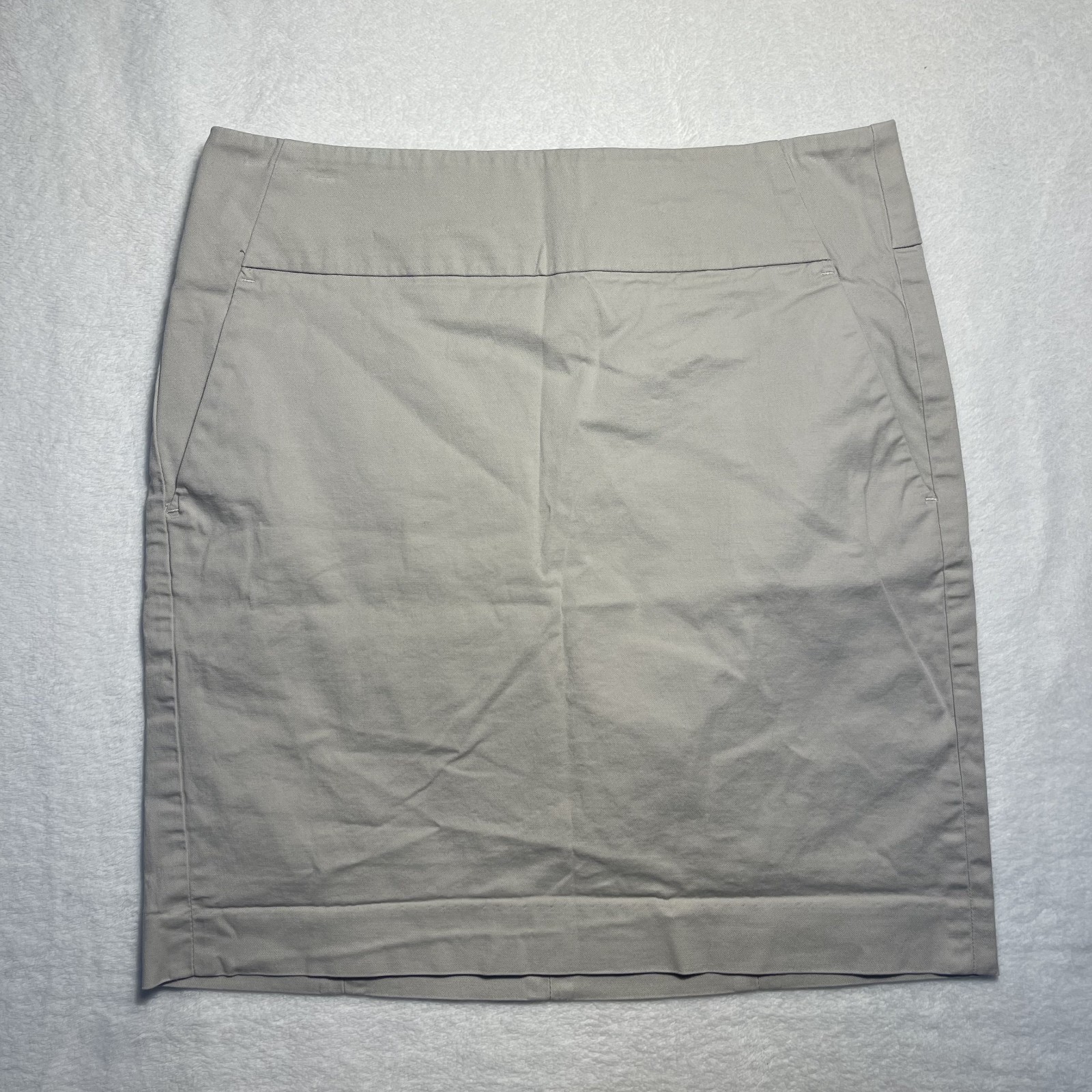 98% Cotton Gray Mini Ann Taylor Pencil Skirt Size 2
