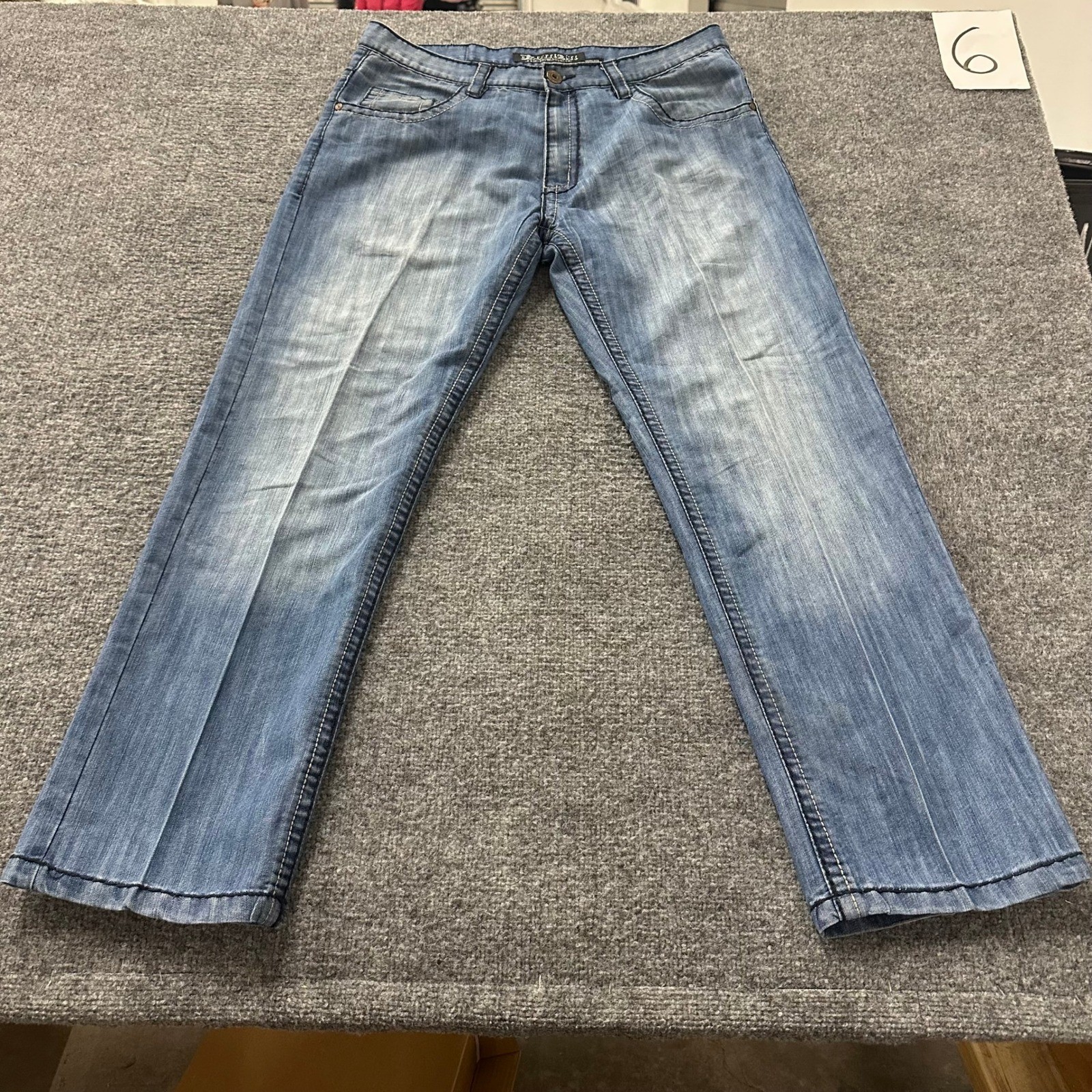 Raw State Jeans Mens Size 38×32 Light Wash Studded Pocket Straight Leg Denim
