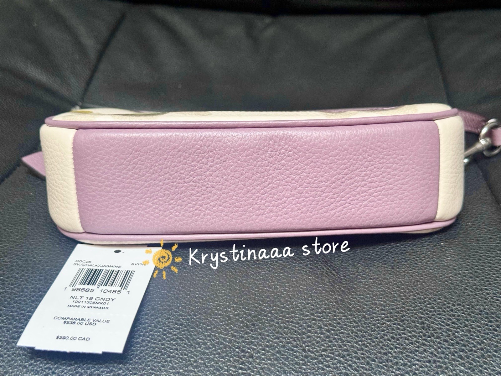 COACH Nolita 19 With Candy Print Coated Canvas & Leather Bag CDC26 Chalk/Jasmine