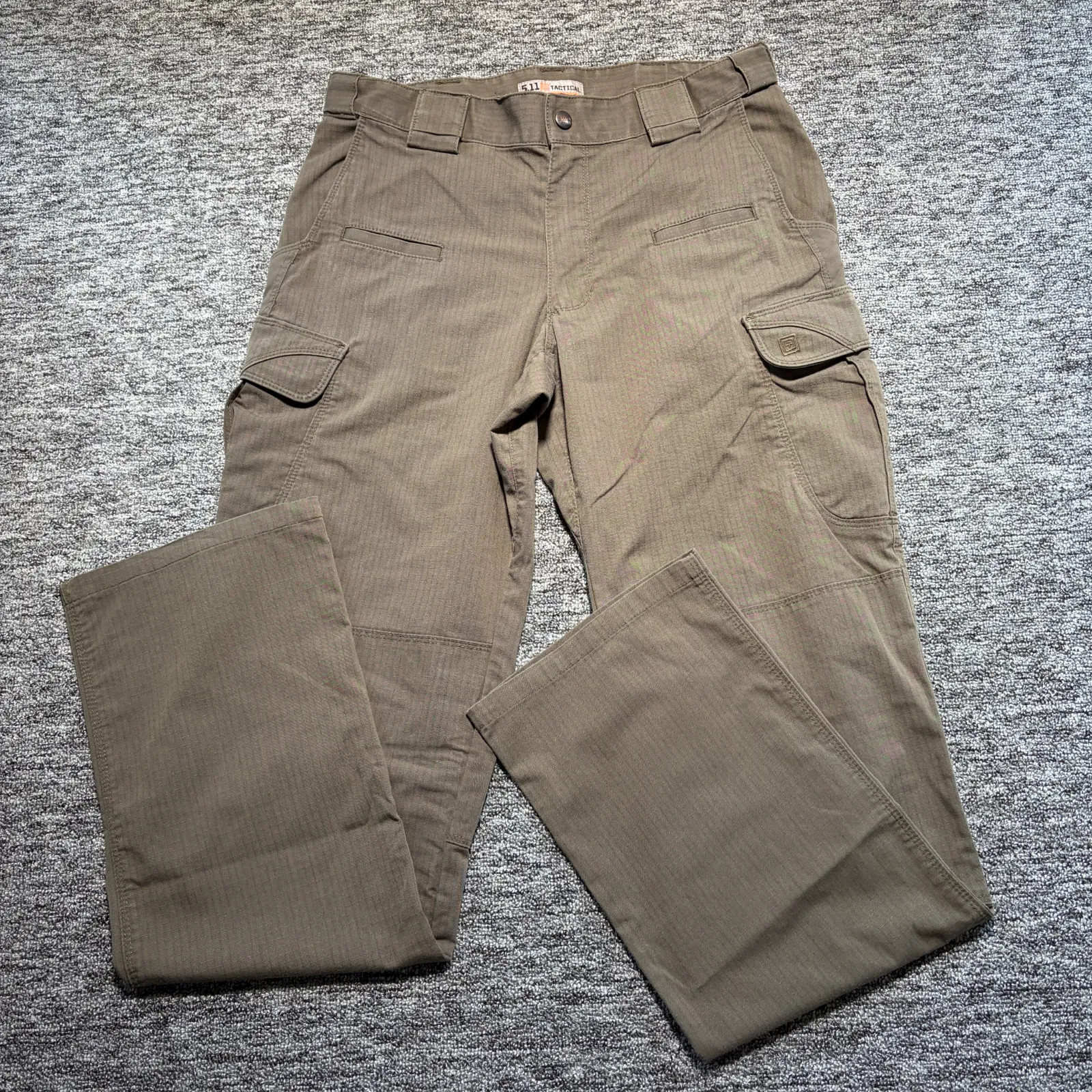 5.11 Tactical Cargo Pants Mens W32 L36 Brown Straight Military Ripstop Trousers