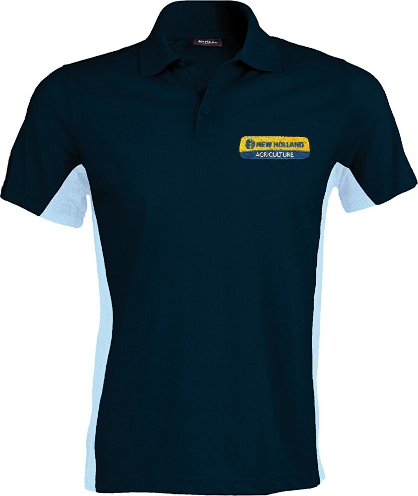 New Holland Tractor Contrast Polo Shirt – Embroidered – Small to XXL