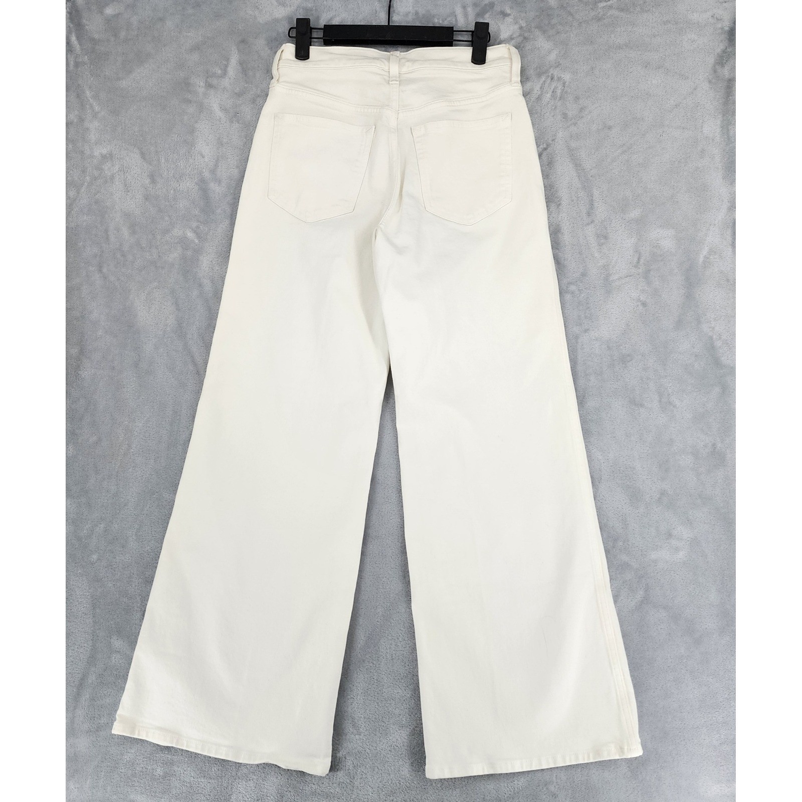 J.Crew Jeans Womens Size 25 Petite White Wide Leg Denim Trouser Patch Pocket 25P