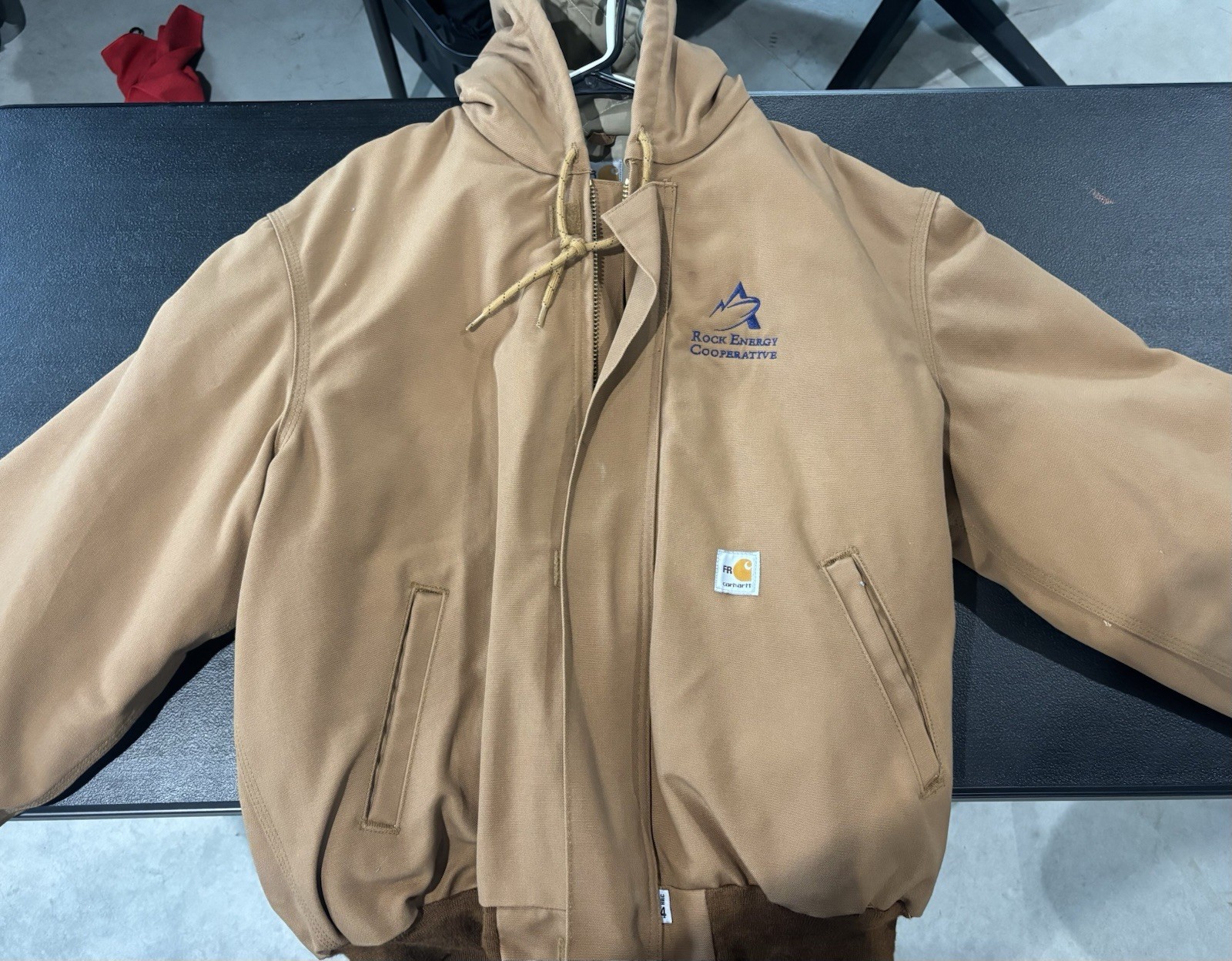 Carhartt FR Hooded Quilt Lined Duck Active Jacket Excellent Condition Men’s Sz L