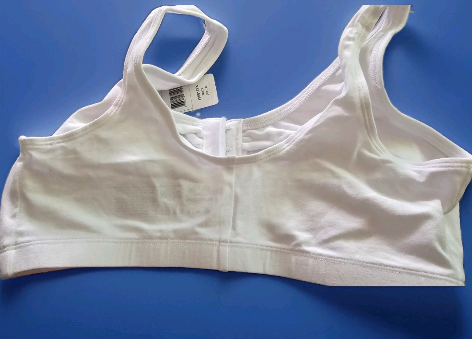NWT Pair of Front Closure Unlined Bras / White Beige Fits 34-36 B