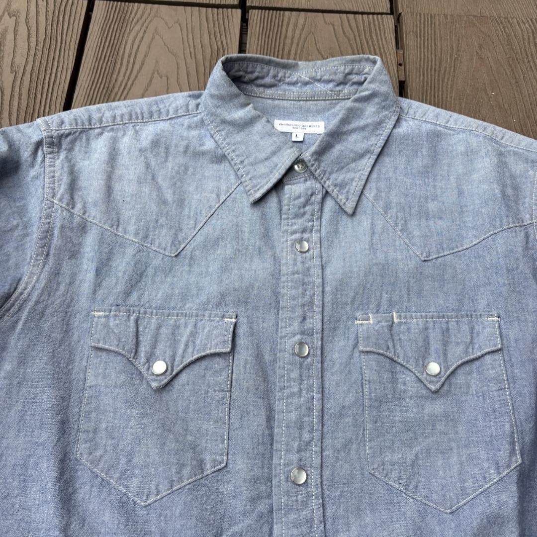 Engineered Garments Chambray Western Shirt Size L Japanese Designer F/S