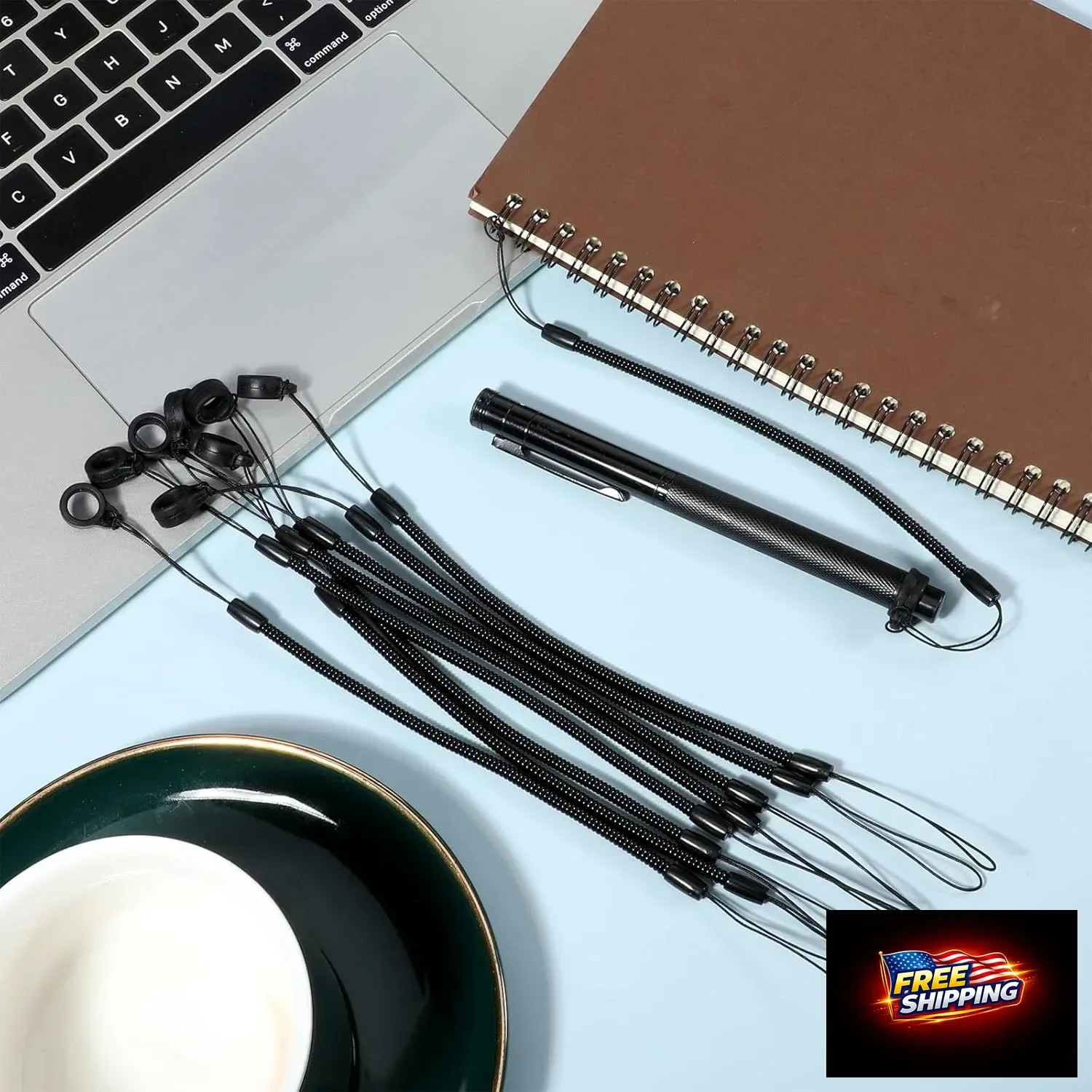 10 Pcs Elastic Lanyard Tether, Retractable Pen Holder Leash with Chain, Plastic
